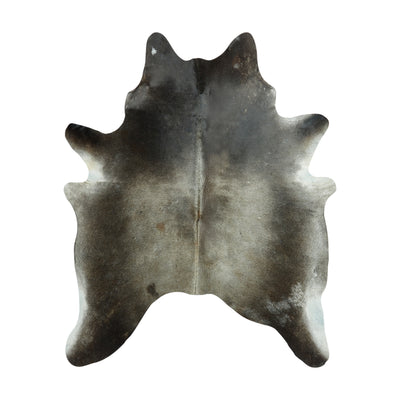 Cowhide rug with a natural pattern on a white background