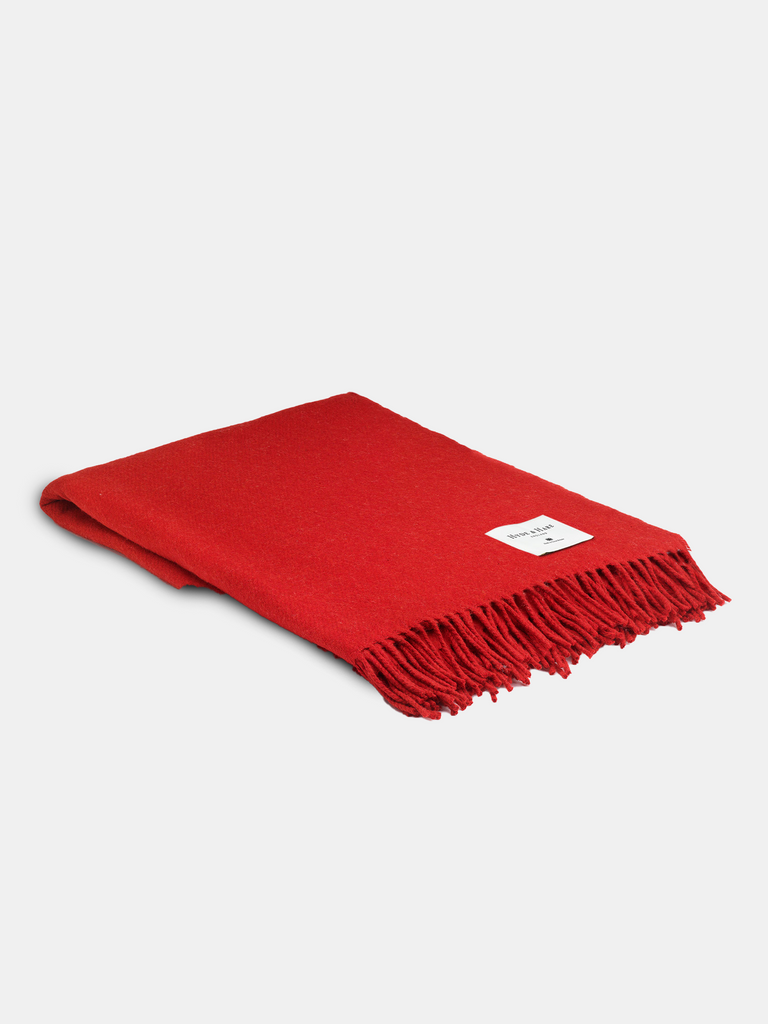 Plockton Cashmere Blend Throw Rouge