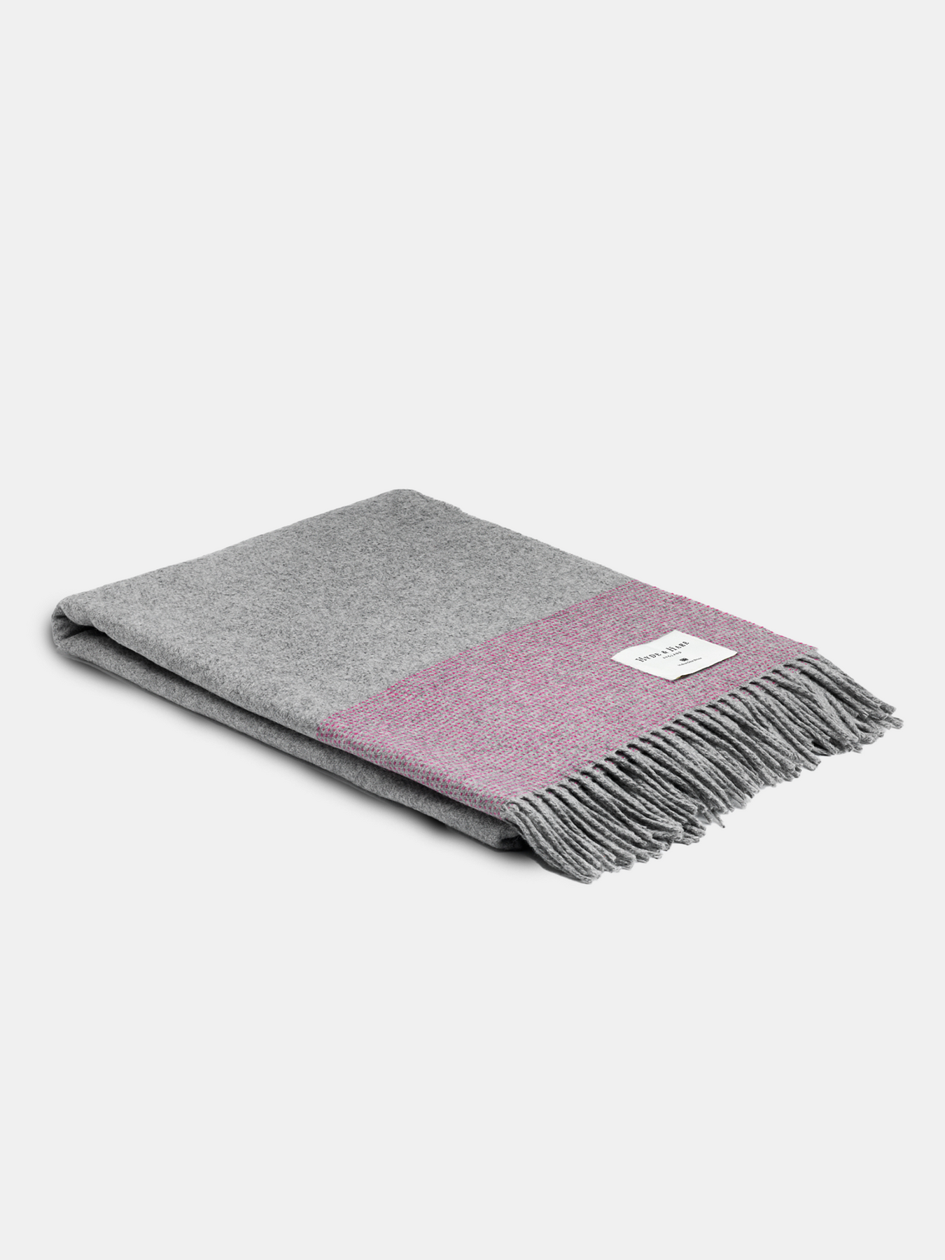 Cotton Raspberry Throw The Plockton Cashmere Blend Throw - Silver & Raspberry – Hyde & Hare
