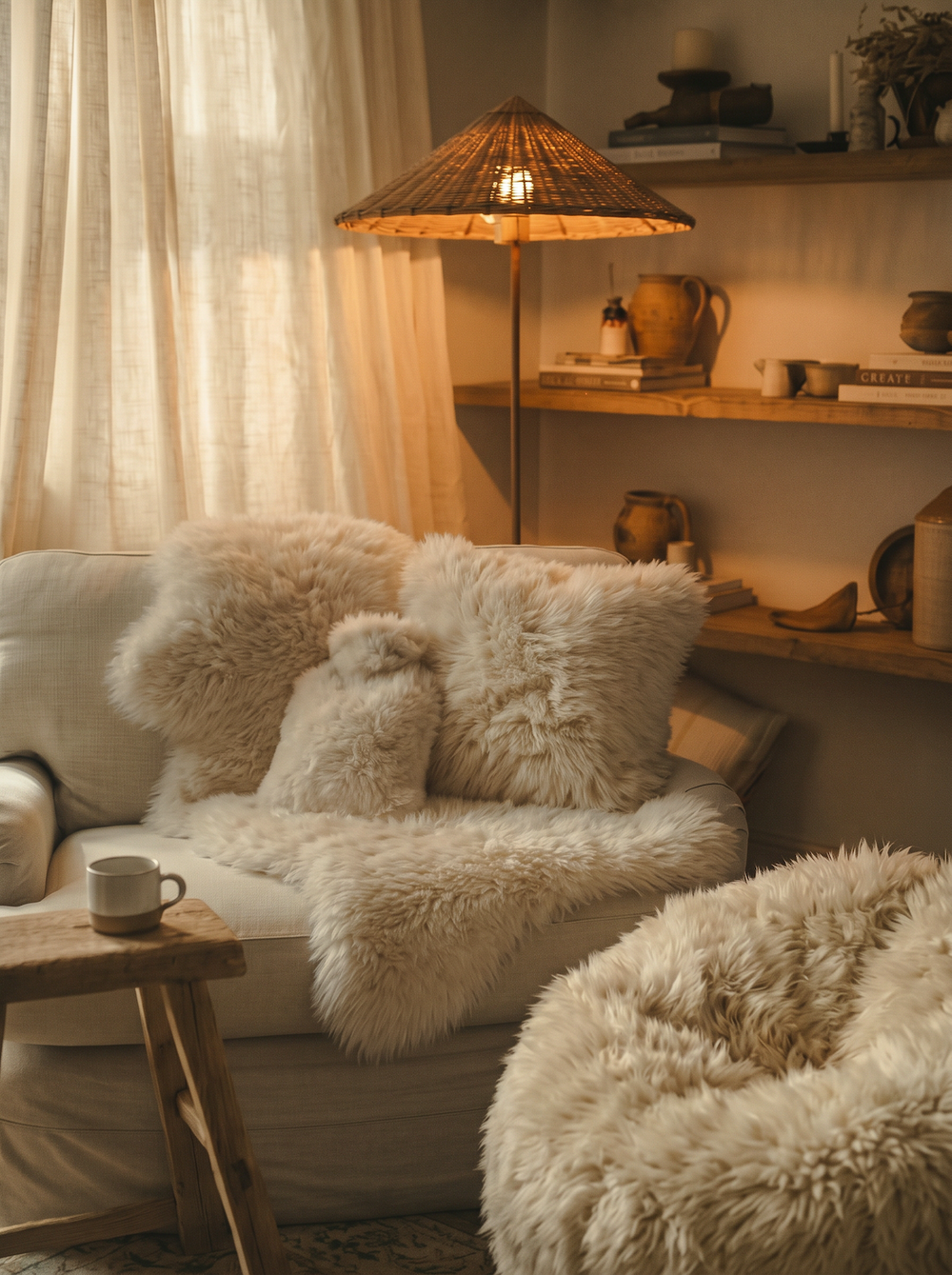 Cosy Corner - Long Sheepskin Cream