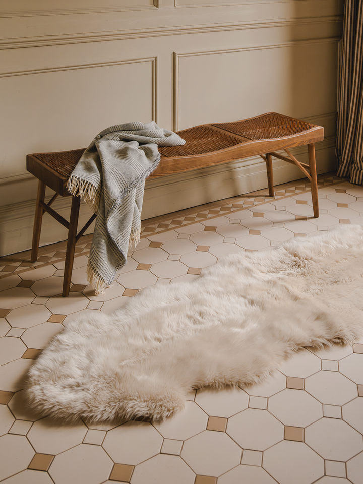 thumbnail image 2 of PlushFurEver FREE-CUT Sheepskin Style Area Rug – 2'x5' White Acrylic Shag, Nursery Runner 2 of 4