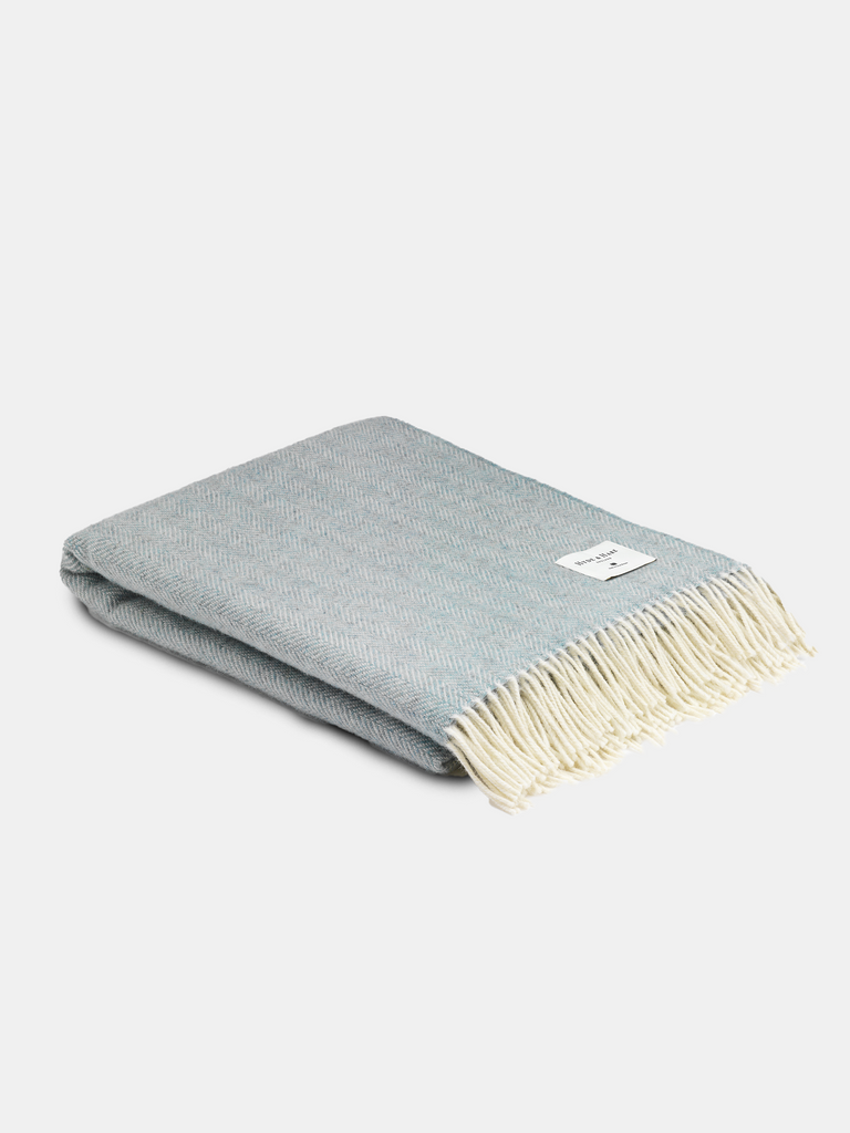 Selsey Herringbone Throw Sea