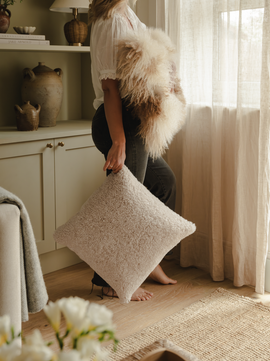 Shearling Cushion - Moonlight – Hyde & Hare
