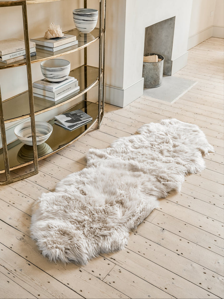 Double Sheepskin Rug Oyster