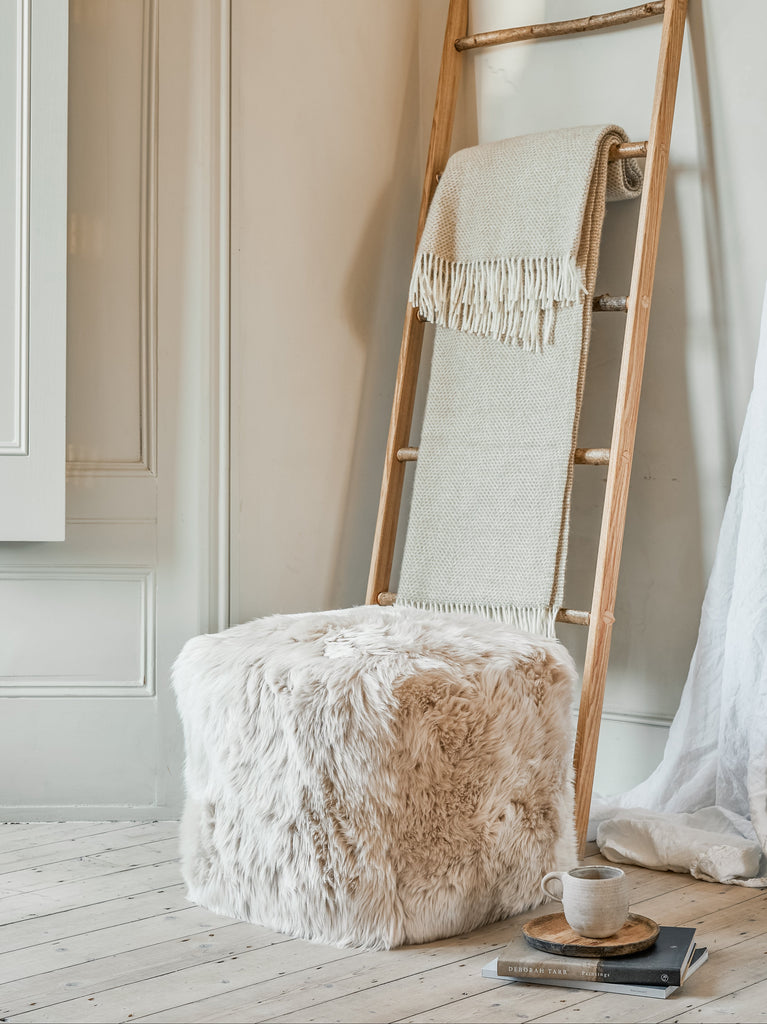 Square Sheepskin Pouffe
