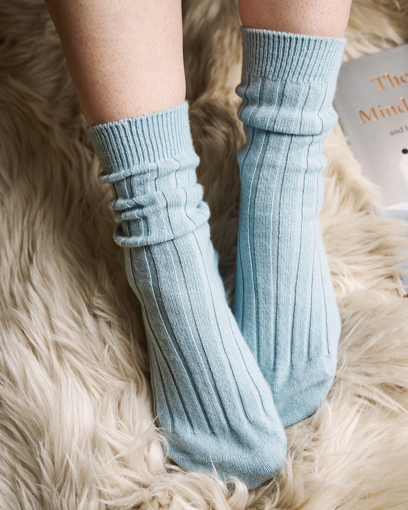 Cashmere Bed Socks Mineral