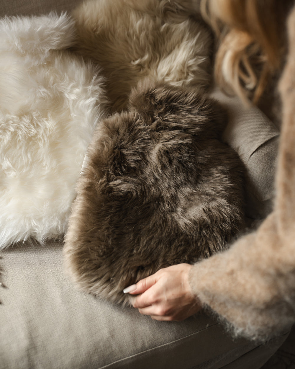Sheepskin Hot Water Bottle - Taupe