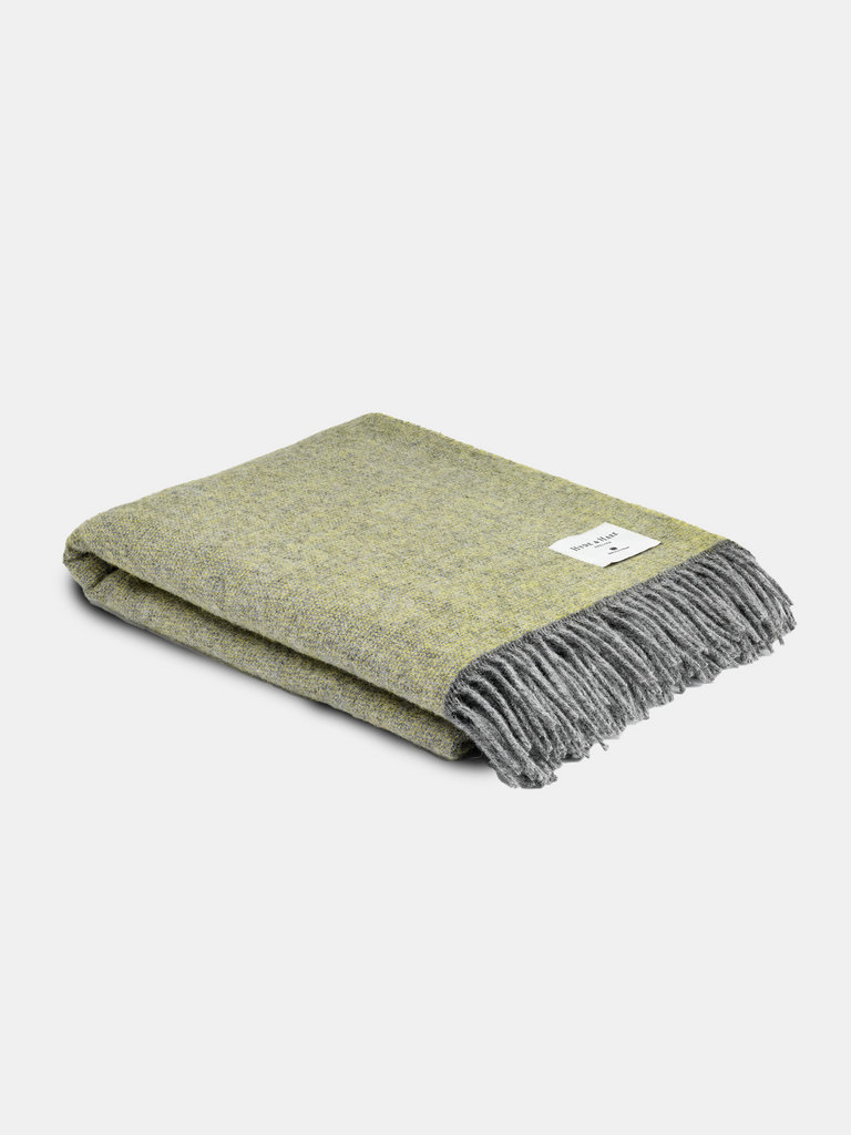 Fortrose Wool Throw Cosy Lemon