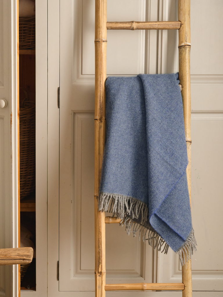 Fortrose Wool Throw Cosy Periwinkle
