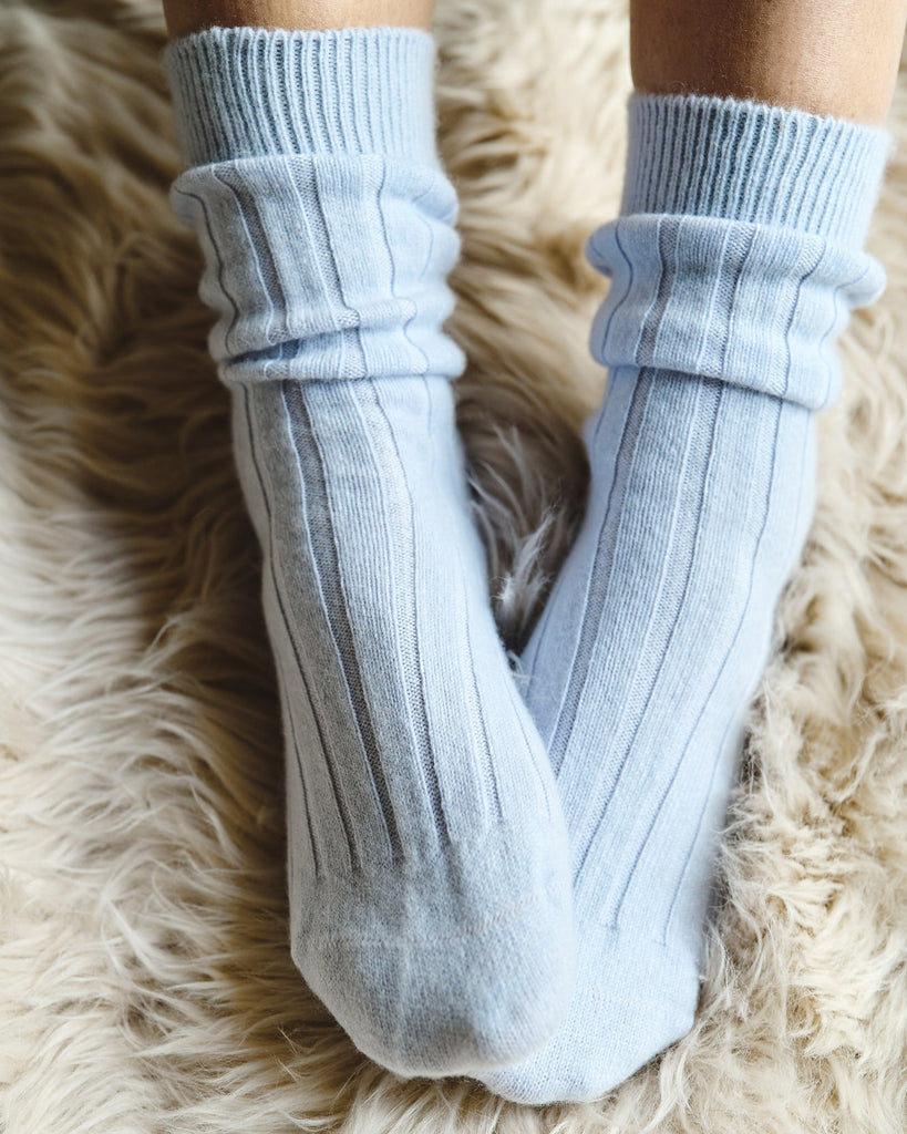 Cashmere Bed Socks Azure