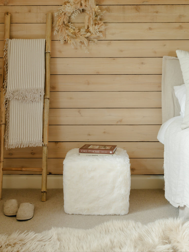 Square Shearling Pouffe