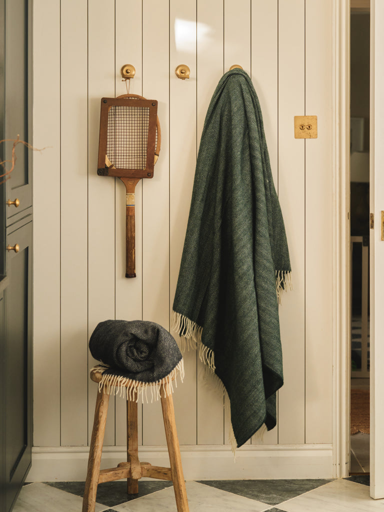 Selsey Herringbone Throw Spruce